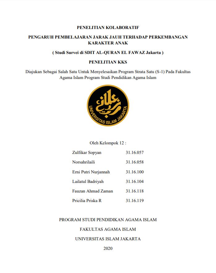  PENGARUH PEMBELAJARAN JARAK JAUH TERHADAP PERKEMBANGAN KARAKTER ANAK