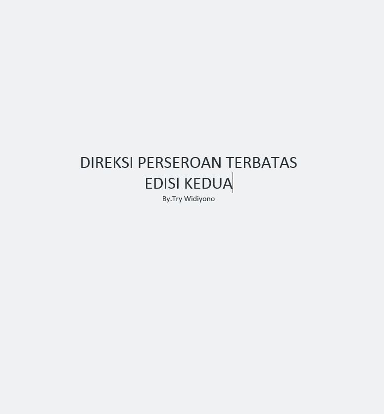 DIREKSI PERSEROAN TERBATAS EDISI KEDUA