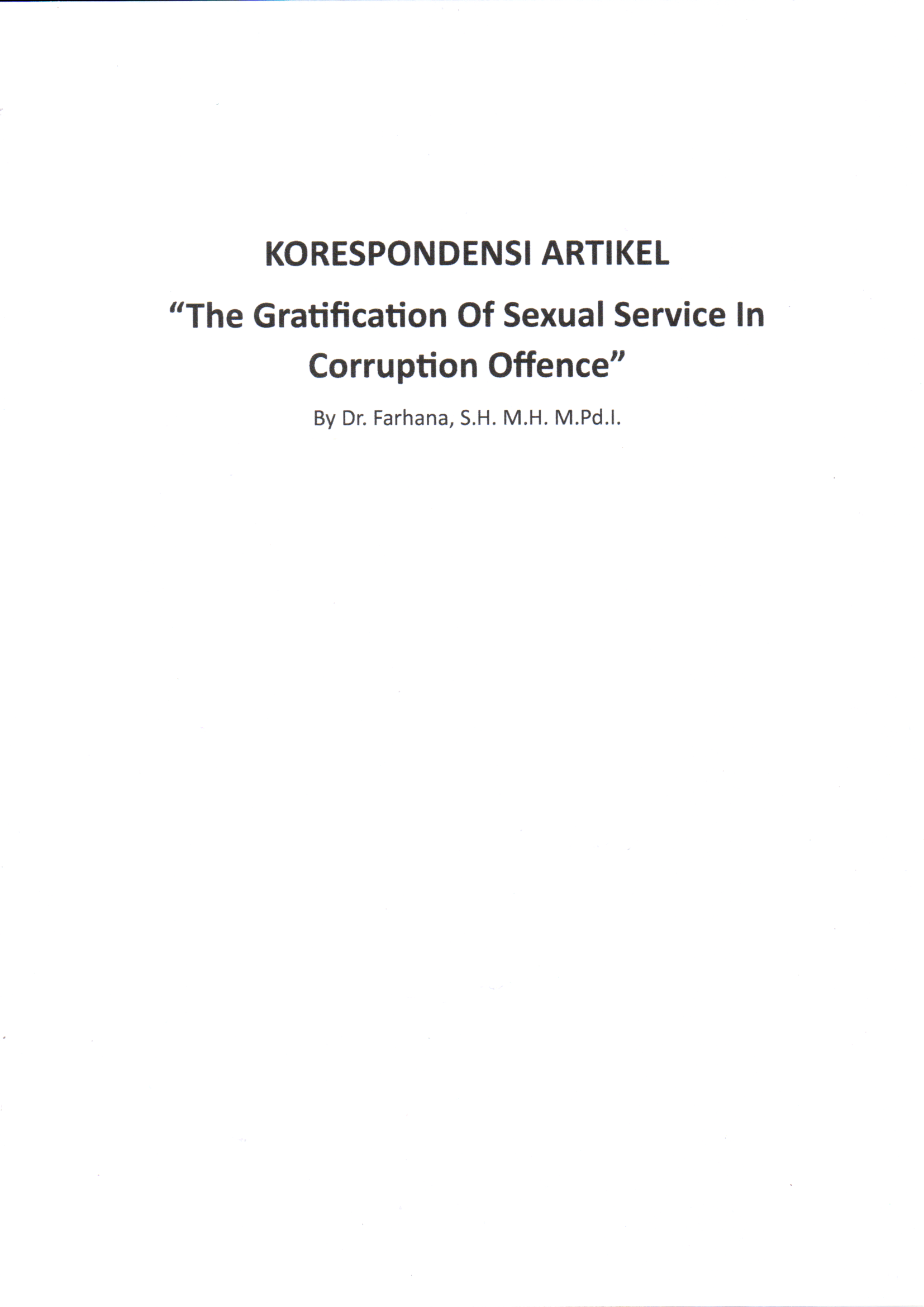 Korespondensi Artikel 