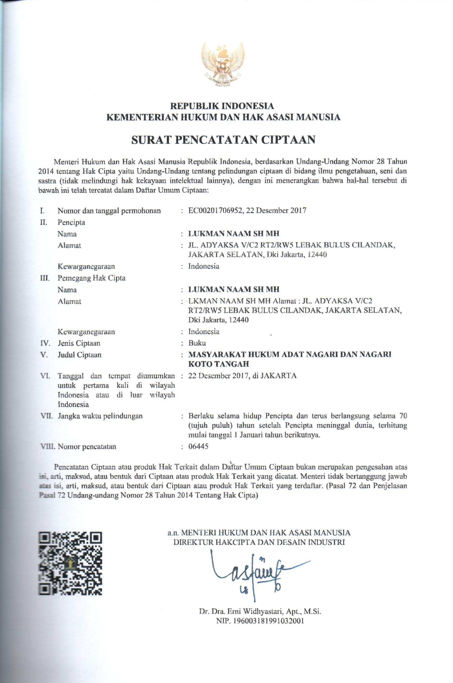 MASYARAKAT HUKUM ADAT NAGARI DAN NAGARI KOTO TANGAH