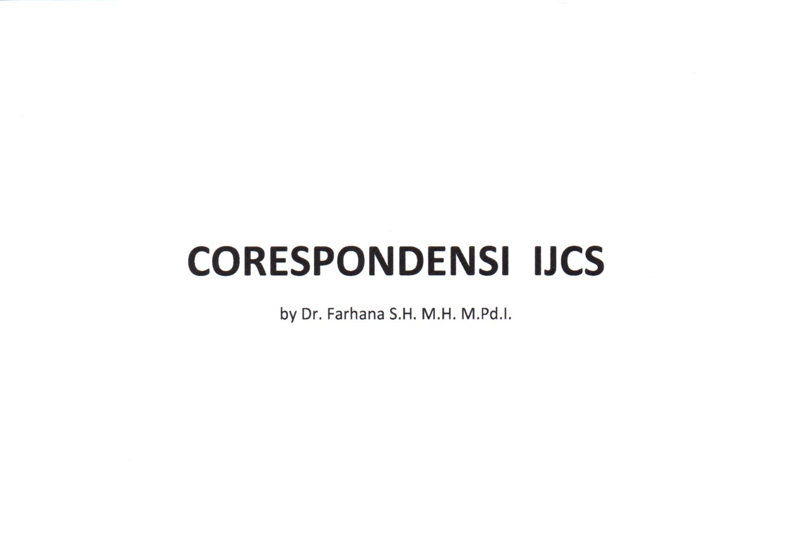 Corespondensi IJCS