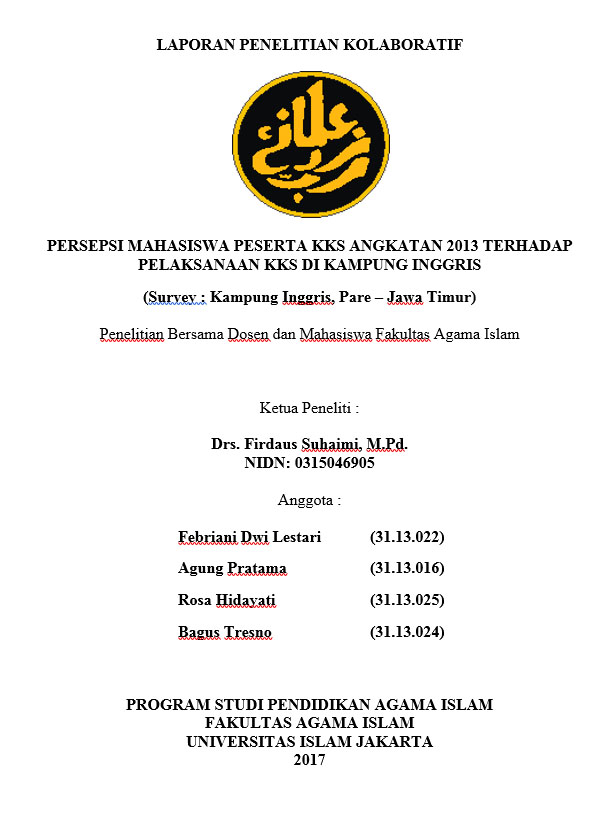 PERSEPSI MAHASISWA PESERTA KKS ANGKATAN 2013 TERHADAP PELAKSANAAN KKS DI KAMPUNG INGGRIS