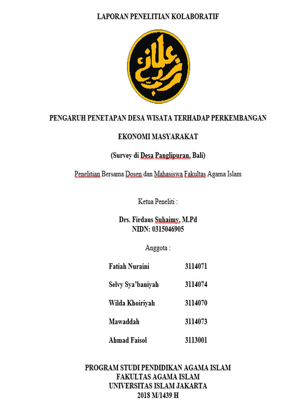 PENGARUH PENETAPAN DESA WISATA TERHADAP PERKEMBANGAN EKONOMI MASYARAKAT