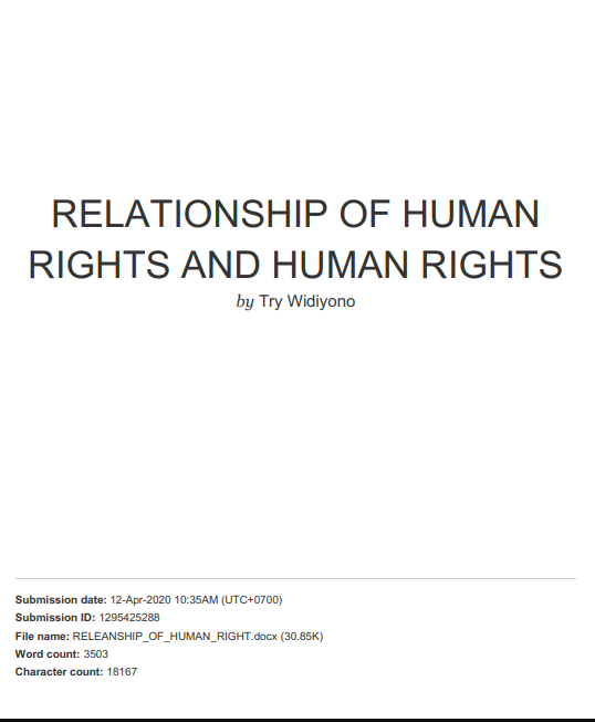RELATIONSHIP OF HUMAN RIGHTS AND HUMAN RIGHTS
